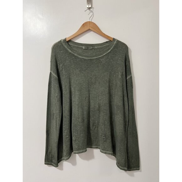 Nina Kendosa Paris Army Green Silver Glitter All Around Stars Print Size Large - Picture 1 of 5